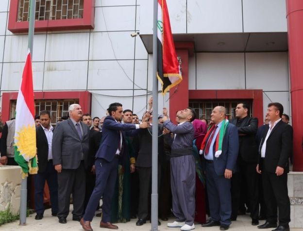 اختلاف در مورد برافراشتن پرچم اقلیم کردستان بر ساختمان‌های کرکوک