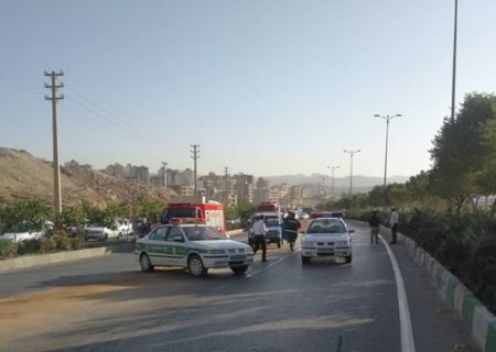 تصادف زنجیره‌ای ۶ خودرو در شیراز