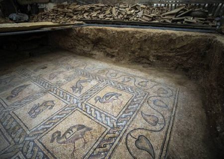 کشف بقایای موزائیک نادر رومی در غزه