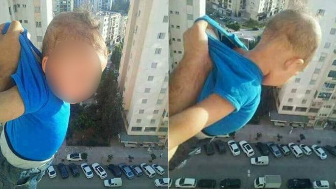 بازداشت مردی که برای جلب توجه فرزندش را از پنجره آویزان کرد